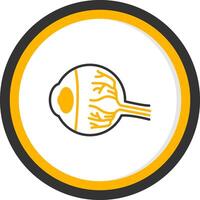 Eye Ball Line Two Color Circle Icon vector