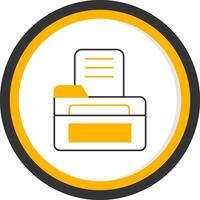 Open File Line Two Color Circle Icon vector
