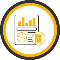 Bookkeeping Line Two Color Circle Icon vector