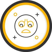 Sad Line Two Color Circle Icon vector