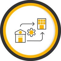 Hybrid Work Line Two Color Circle Icon vector