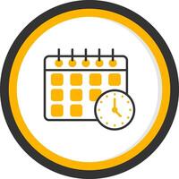 Planner Line Two Color Circle Icon vector