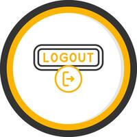 Logout Line Two Color Circle Icon vector