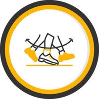 Shuffle Line Two Color Circle Icon vector