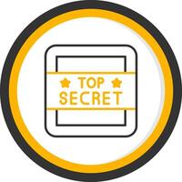 Top Secret Line Two Color Circle Icon vector