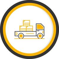 Delivery Truck Line Two Color Circle Icon vector