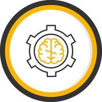 Brain Functions Line Two Color Circle Icon vector
