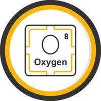 Oxygen Line Two Color Circle Icon vector