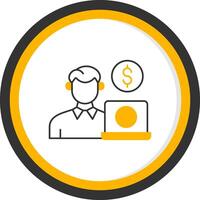 Freelancer Line Two Color Circle Icon vector