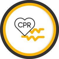 Cpr Line Two Color Circle Icon vector