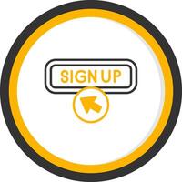 Sign Up Line Two Color Circle Icon vector