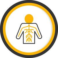 Nerves Line Two Color Circle Icon vector