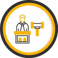 Judge Line Two Color Circle Icon vector
