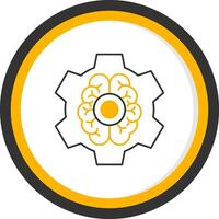 Brain Functions Line Two Color Circle Icon vector