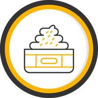 Cream Line Two Color Circle Icon vector