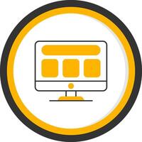 Web Template Line Two Color Circle Icon vector