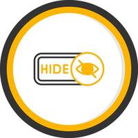 Hide Line Two Color Circle Icon vector