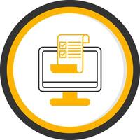 Brief Line Two Color Circle Icon vector