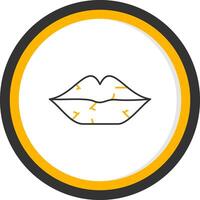 Dry Lips Line Two Color Circle Icon vector