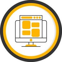 Website Template Line Two Color Circle Icon vector