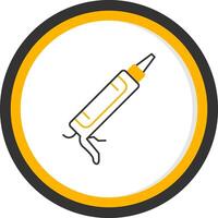 Sealant Gun Line Two Color Circle Icon vector