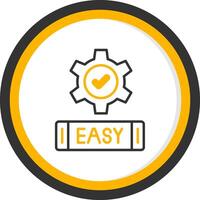 Easy Line Two Color Circle Icon vector