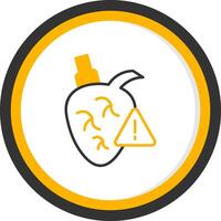 Heart Attack Line Two Color Circle Icon vector