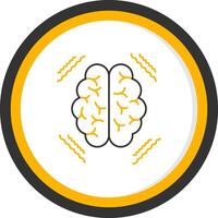 Brain Parkinson Line Two Color Circle Icon vector