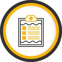 Clipboard Line Two Color Circle Icon vector