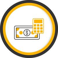 Money Calculation Line Two Color Circle Icon vector