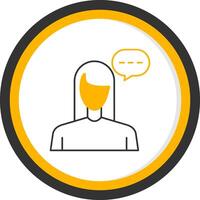 Virtual Assistant Line Two Color Circle Icon vector
