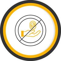 No Thief Line Two Color Circle Icon vector