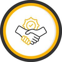 Cooperation Line Two Color Circle Icon vector