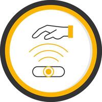 Hand Sensor Line Two Color Circle Icon vector