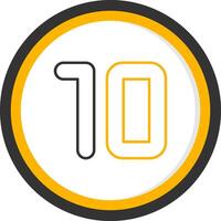 Ten Line Two Color Circle Icon vector