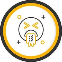 Vomit Line Two Color Circle Icon vector