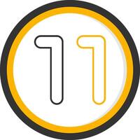 Eleven Line Two Color Circle Icon vector