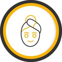 Spa Line Two Color Circle Icon vector
