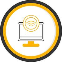 Internet Access Line Two Color Circle Icon vector