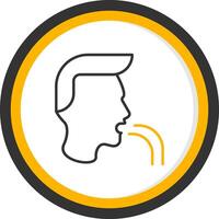 Nausea Line Two Color Circle Icon vector