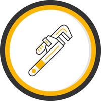 Pipe Wrench Line Two Color Circle Icon vector