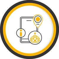Virtual Assistant Line Two Color Circle Icon vector