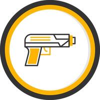 Starting Gun Line Two Color Circle Icon vector