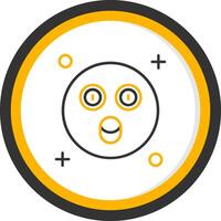 Surprised Line Two Color Circle Icon vector