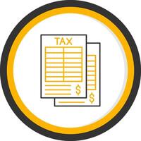 Tax Form Line Two Color Circle Icon vector