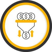 Cash Sales PipeLine Two Color Circle Line Two Color Circle Icon vector