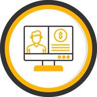 OnLine Two Color Circle Coach Line Two Color Circle Icon vector