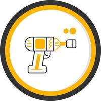 Impact Wrench Line Two Color Circle Icon vector