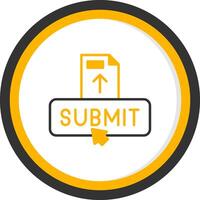 Submit Line Two Color Circle Icon vector