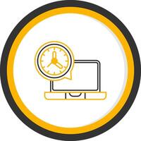 All The Time Working Line Two Color Circle Icon vector